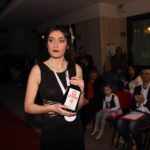 Caserta: Amaro Teggiano e il mondo della moda per una notte insieme grazie all'evento "Sapori In Moda" organizzato dall'Enogastronomia Vineria La Frasca. Nella foto la modella ufficiale di Amaro Teggiano. - Aprile 2016